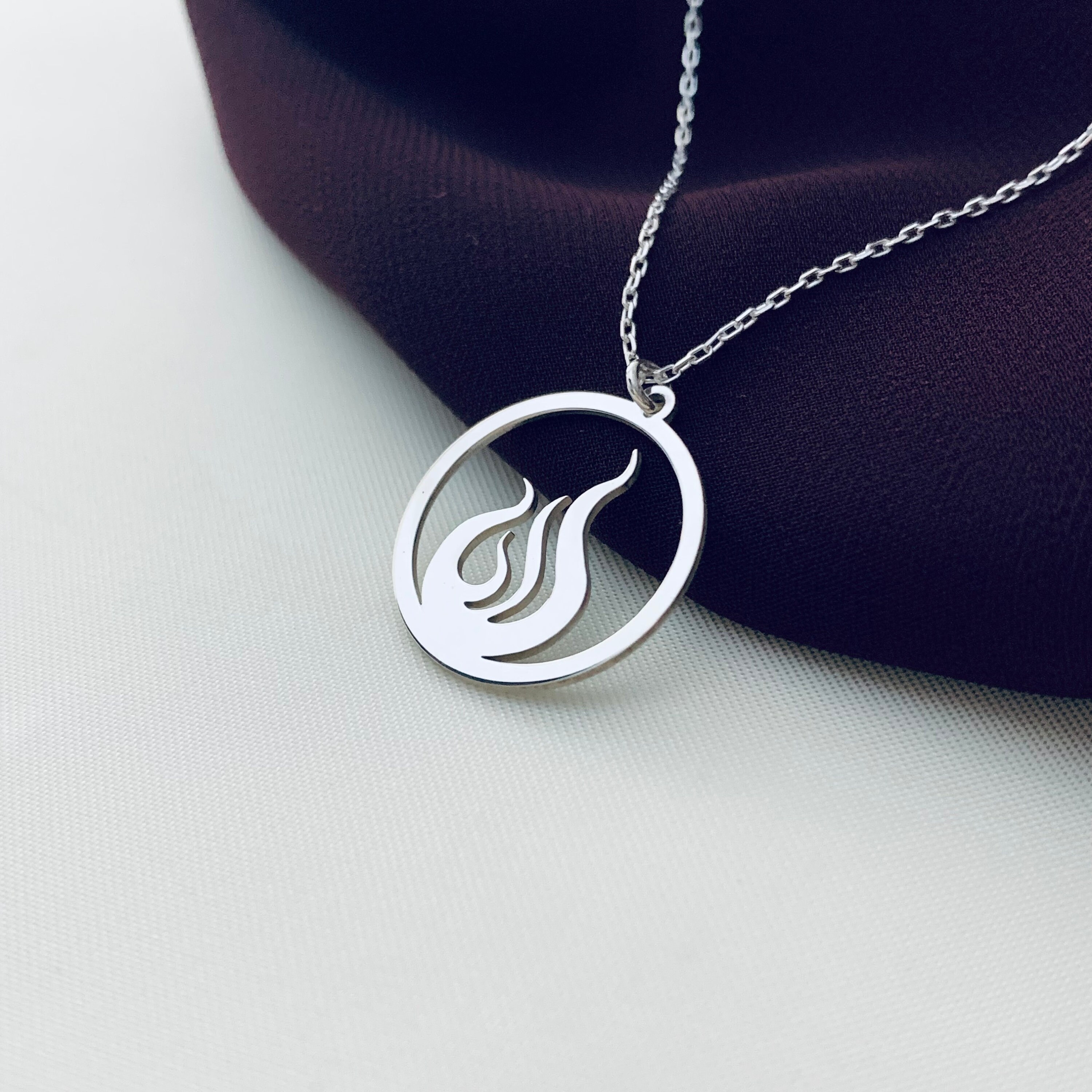 Four Elements Charm Pendant – Earth, Air, Water, Fire Symbols, Antique Silver Plated Brass 9 thumbnail image