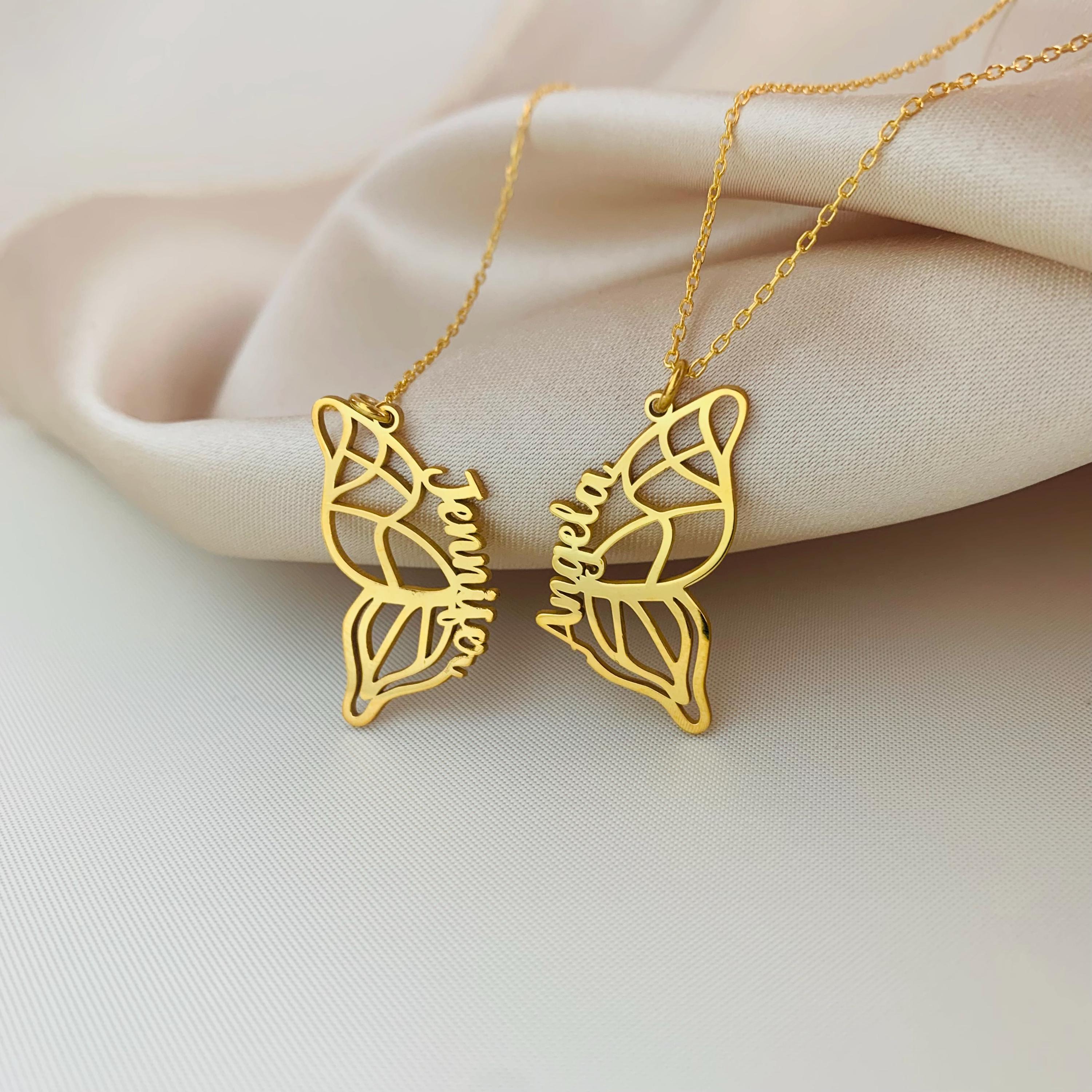 Lavifinac BFF Necklace For 2 Butterfly Friendship Best