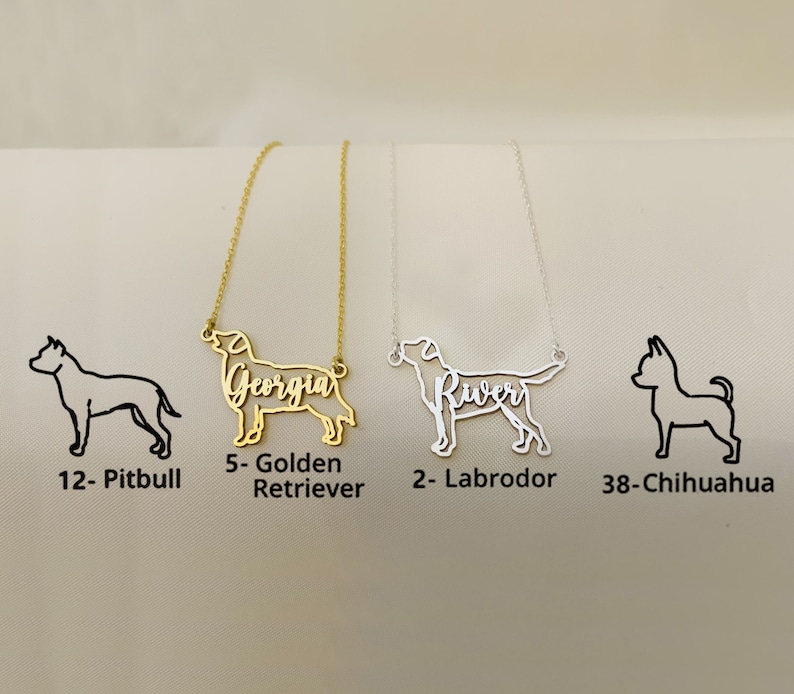 Dog name necklace for woman