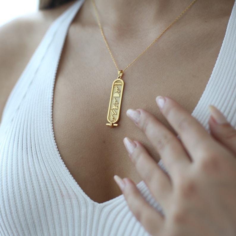 Ancient Egyptian Hieroglyphic Name Necklace 925 Sterling Silver, Personalised Necklace , Custom Name Jewellery , Personalised Gift