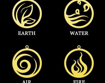 Four Elements Earth Air Water Fire, Silver Element Jewelry, Four elements zodiac necklace, Everyday Necklace, Minimalist Necklace, Tiny Gift