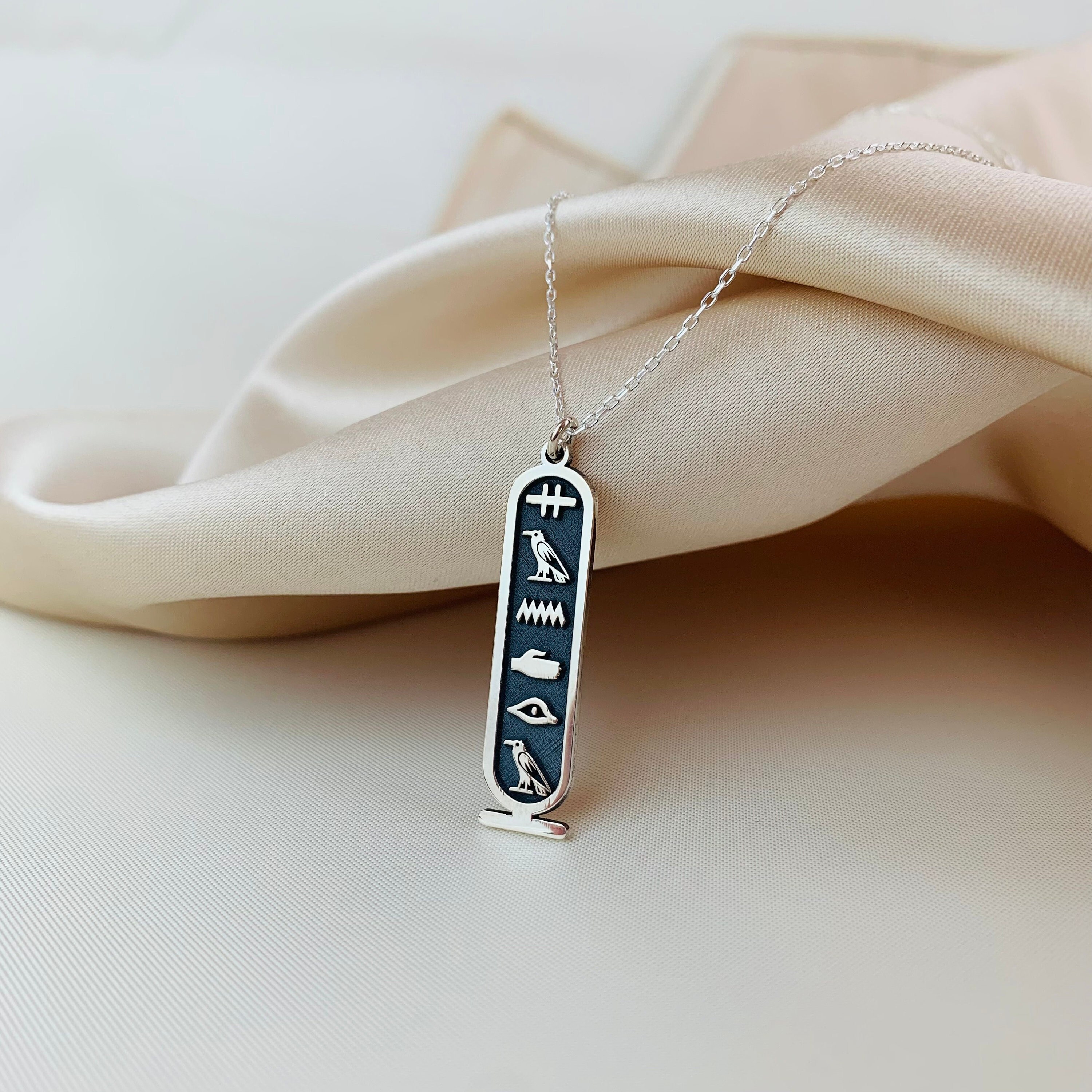 Ancient Egyptian Hieroglyphic Name Necklace Cartouche Egyptian