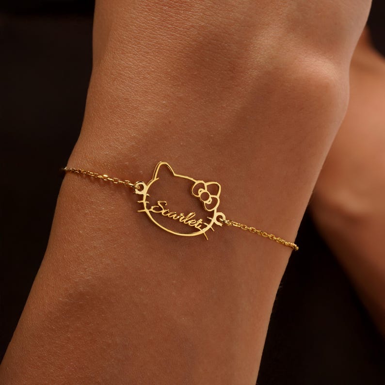 Kitty Name Halskette, süße Kitty Halskette, süße Kitty Katze Name Anhänger, Kitty Gold Halskette, Kitty Schmuck, Kitty Anhänger, Kitty Geschenke für Kinder Bild 8