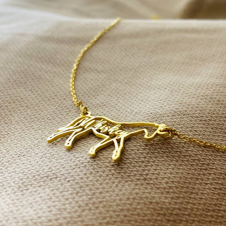 Custom Horse Name Necklace, Sterling Silver Equine Pendant, Horse Memorial Gift bild 7