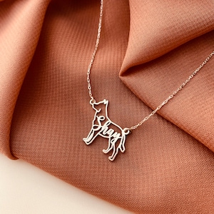 Dog necklace, Dog necklace for woman, Pet necklace, Dog memorial gift, Custom dog necklace, Dog name necklace, Dog memorial name necklace image 2