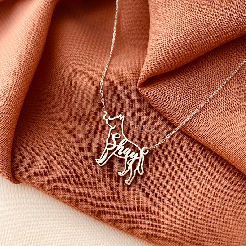 Dog necklace, Dog necklace for woman, Pet necklace, Dog memorial gift, Custom dog necklace, Dog name necklace, Dog memorial name necklace image 2