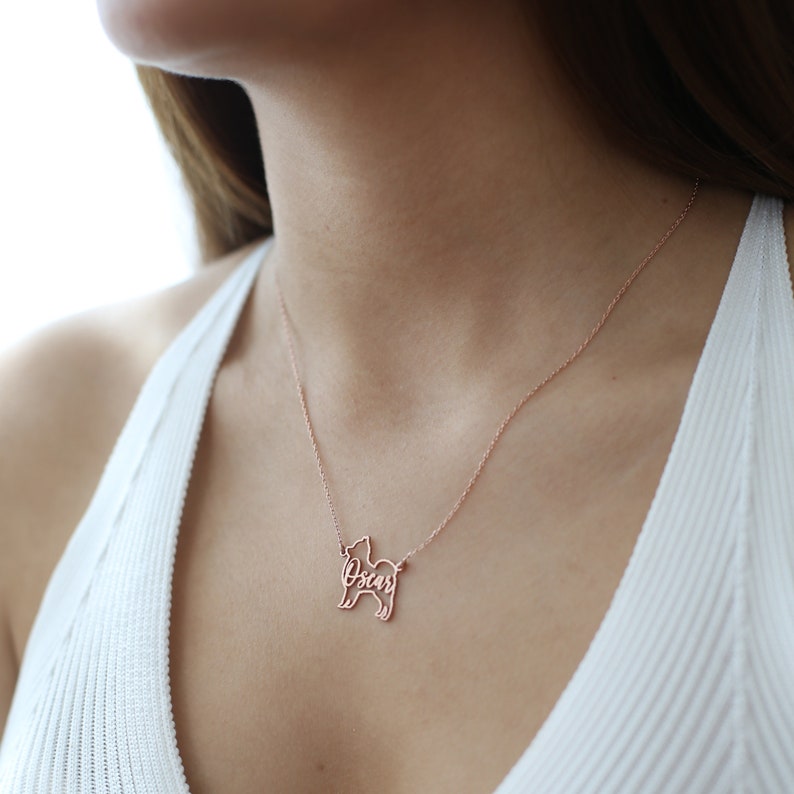 Custom Dog Necklace with Name, Dog Silhouette Necklace, Animal Pet Memorial Gift, Dog Breed Necklace, Personalized Pet Necklace, Gift For Mom, Birthday Gift, Christmas Gift, Gift for Daughter