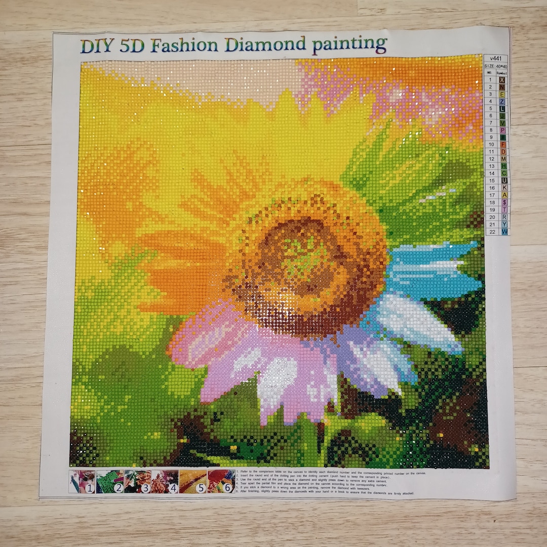 Completed Flower 3D Diamond Painting Colorful Painting With Diamonds