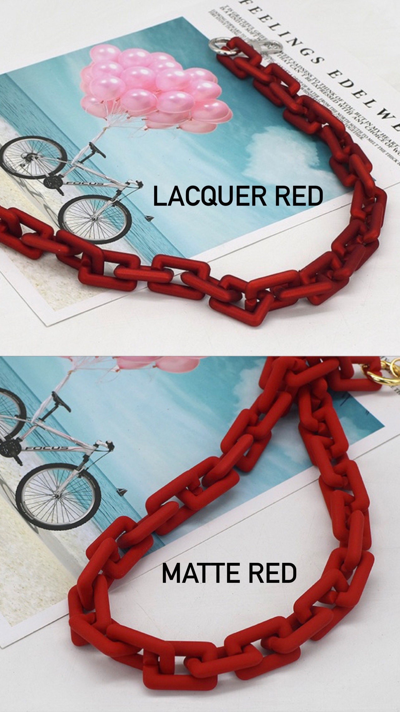 Chain Link Bag Strap Cross Body Chic Plastic Squared Wristlet Etsy