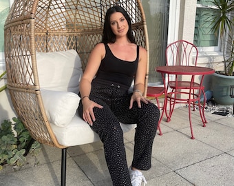Full Bling Rhinestone Sweatpants Bedazzled Crystal Joggers Tracksuit Lounge Set