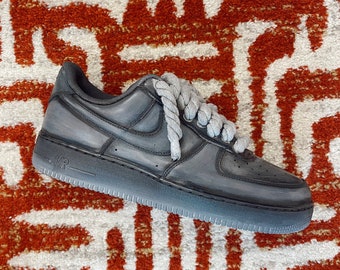 Unisex Nike Air Force 1 Vintage Distressed Air Brush Custom Streetwear Sneakers with Rope Laces and Custom Colors for Fashion Sporting Event