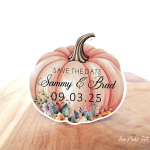 Aimants « Save the Date » citrouille par Oxee, réservez une date pour mariage, aimants pour réfrigérateur mariage Halloween, mariage automne