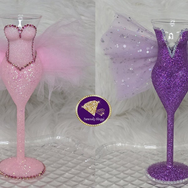 MissLadi--Glimmering Lady Shaped Blinged 9.25 inch Sexy Diva Wine Glass