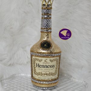 The Pot of Gold--Decorative Blinged Out, Jeweled, 750ml Gold Leaf Cognac Bottle
