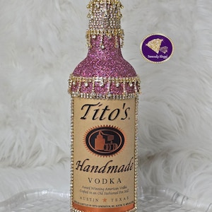 LaaLaa--Beautiful, Unique, UPGRADED Blinged Out Tito&#39;s Vodka Bottle