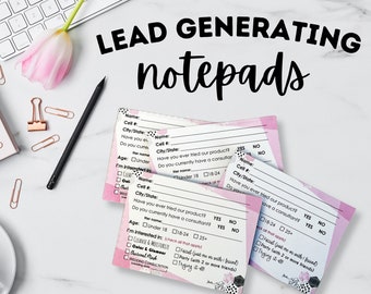 Lead Generating Notepads, Mary Kay, Set of 10, Beauty Business, 3"x4" Notepad Scratch pad, Warm Chatting, Grow Your Business, Small Business