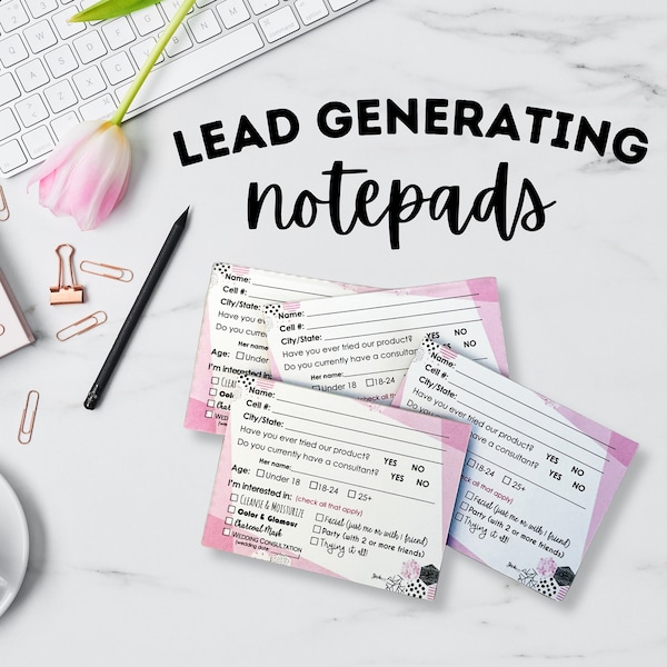 Lead Generating Notepads, Mary Kay, Set of 10, Beauty Business, 3"x4" Notepad Scratch pad, Warm Chatting, Grow Your Business, Small Business