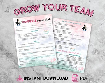 Mary Kay Recruiting, Grow Your Team, Coffee Career Chat, Marketing, Team Building, Printable, Mary Kay, Digital Downloads, Business, Hustle