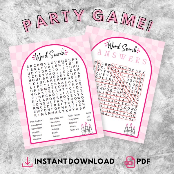 Mary Kay Valentine's Word Search Business Building Party Game Referral Customer Parties Instant Printable Mary Kay MK Digital Download