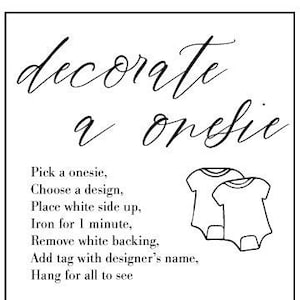 Onesie Making Station Sign