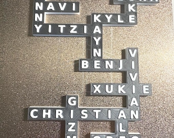 Personalized Family Name Crossword Wall Art – Custom 3D Printed Family Gift