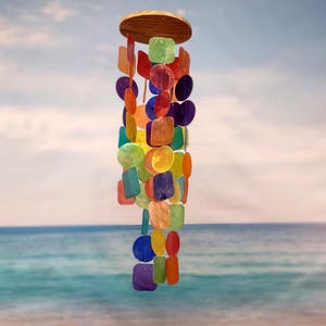 Rainbow Capiz Shell Wind Chime - Etsy