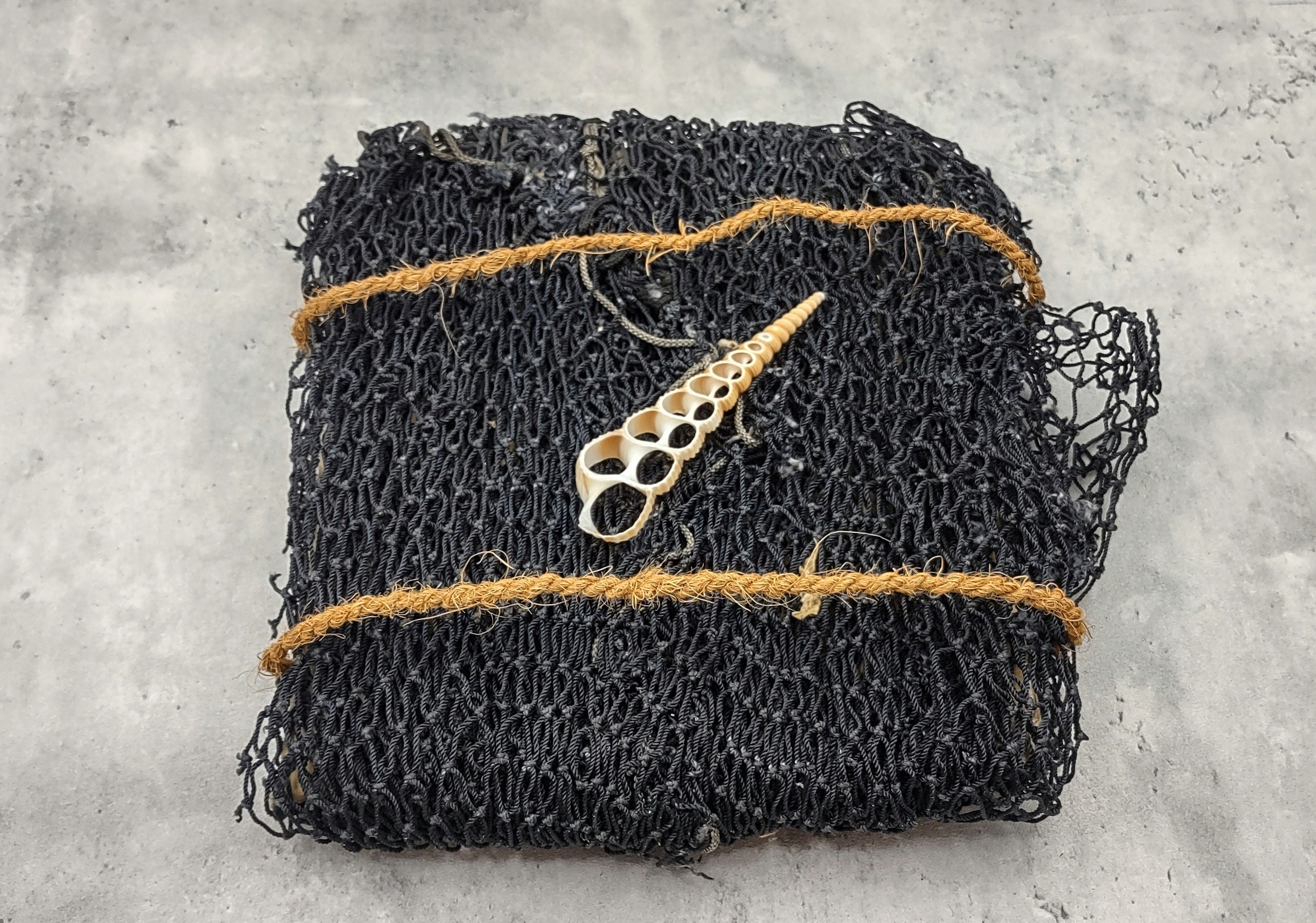 Decorative Fish Net Tied Black Nylon approx. 4X9 Feet Fishing Net