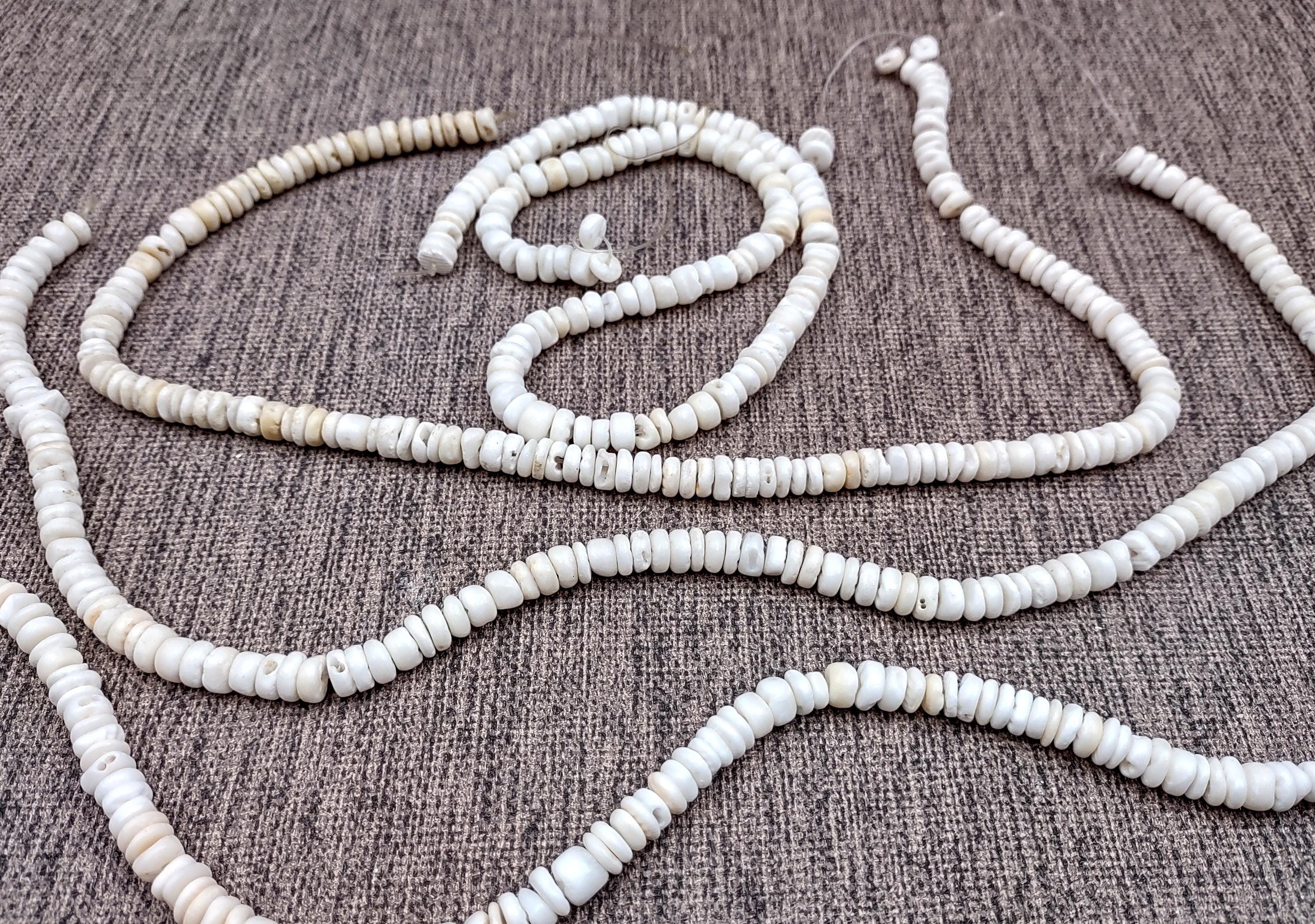 White Puka Style Seashells Drilled Strand (1 Strand Approx. 16 Inches X ...
