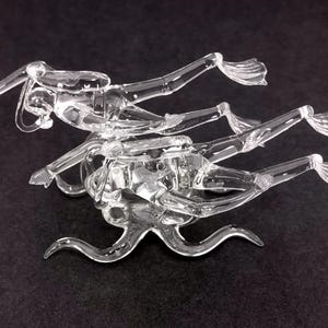 Glass Blown Two Scuba Divers Figurine (1 figure approx. 3X6.5 inches) Delicate Glass Underwater Diver Pair Statuette for gifting & display!