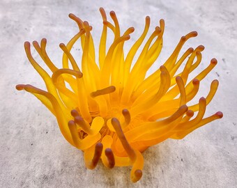 Yellow FAUX Anemone - Condylactis Gigantea - (1 FAKE Anemone approx. 6W x 3D x 6T inches)