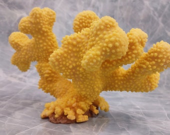 Pink /Yellow FAUX Cauliflower Coral - Pocillopora Eydouxi - (1 FAUX Coral approx. 9Wx5Tx4D inches)