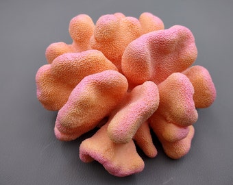 Pink Pacific Elkhorn FAUX Coral Stylophora Pistillata (1 Fake Coral approx. 6Wx3Tx6D inches)