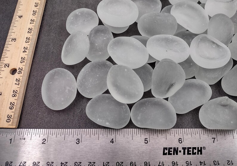 Beach Glass White Clear Frosted Tumbled Rounded Pebbles (approx. 1 ...