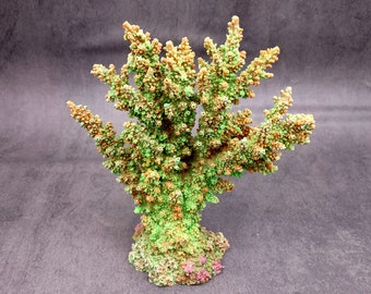 Green FAUX Branch Coral - Acropora Florida - (1 Fake Coral approx. 7.5Tx7Wx2D inches)