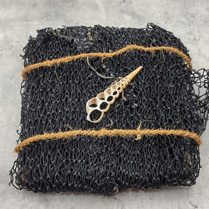 Decorative Fish Net Black Nylon Tied (1 net approx. 4x9 feet) Recycled Fishing net for ocean art projects crafts & nautical themed parties!