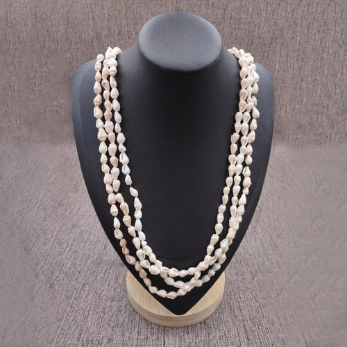 White Nassa Shell Necklace Leis (3 leis approx. 0.20+ inch x 56 inch CIRCUMFERENCE) Creamy seashell necklace for beach outfits or a gift!