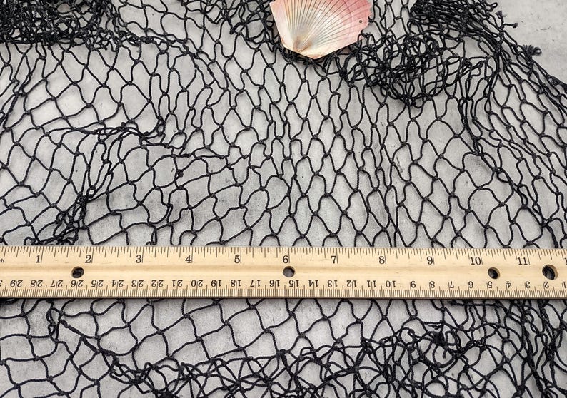 Fish Netblack Decorative Fish Net Black Nylon Tied (1 Net Approx. 4x9 Feet) Recycled ...