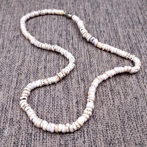 Tiger Puka Seashell Necklace (1 necklace approx. 16 inches x 5+ mm) Beautiful shell necklace neat for beach outfits or a classic gift!