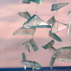 Ocean Blue Starfish Beach Glass Wind Chime Chandelier (1 chime approx. 8 x 4 inches) Starfish Seaglass Wind Chime for coastal home décor!