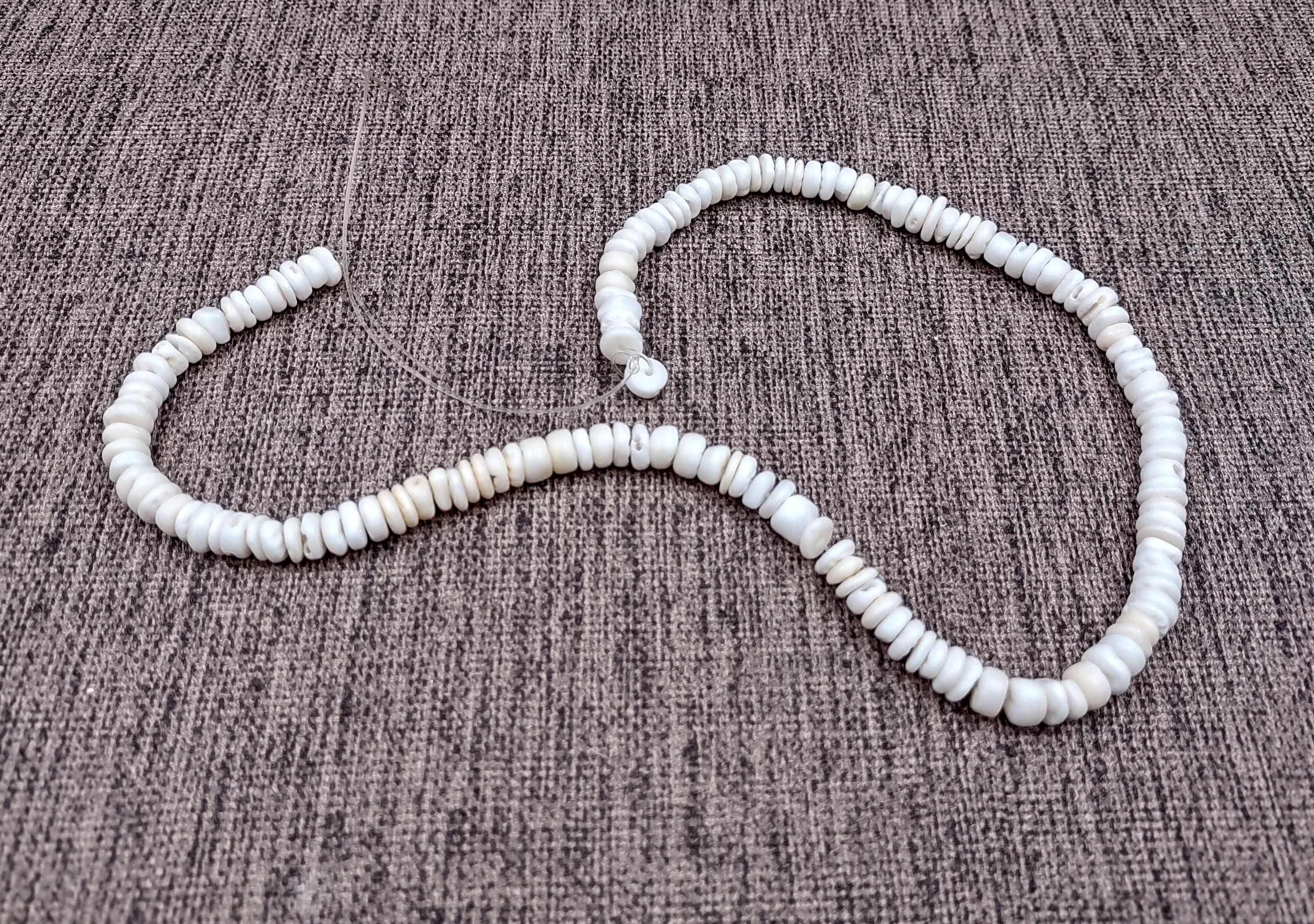 White Puka Style Seashells Drilled Strand (1 Strand Approx. 16 Inches X ...