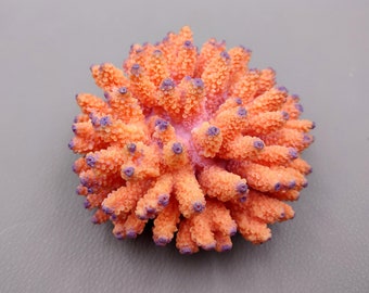Orange Faux Finger Coral - Acropora Nasuta - (1 Faux Coral approx. 4Wx3Tx4D inches)