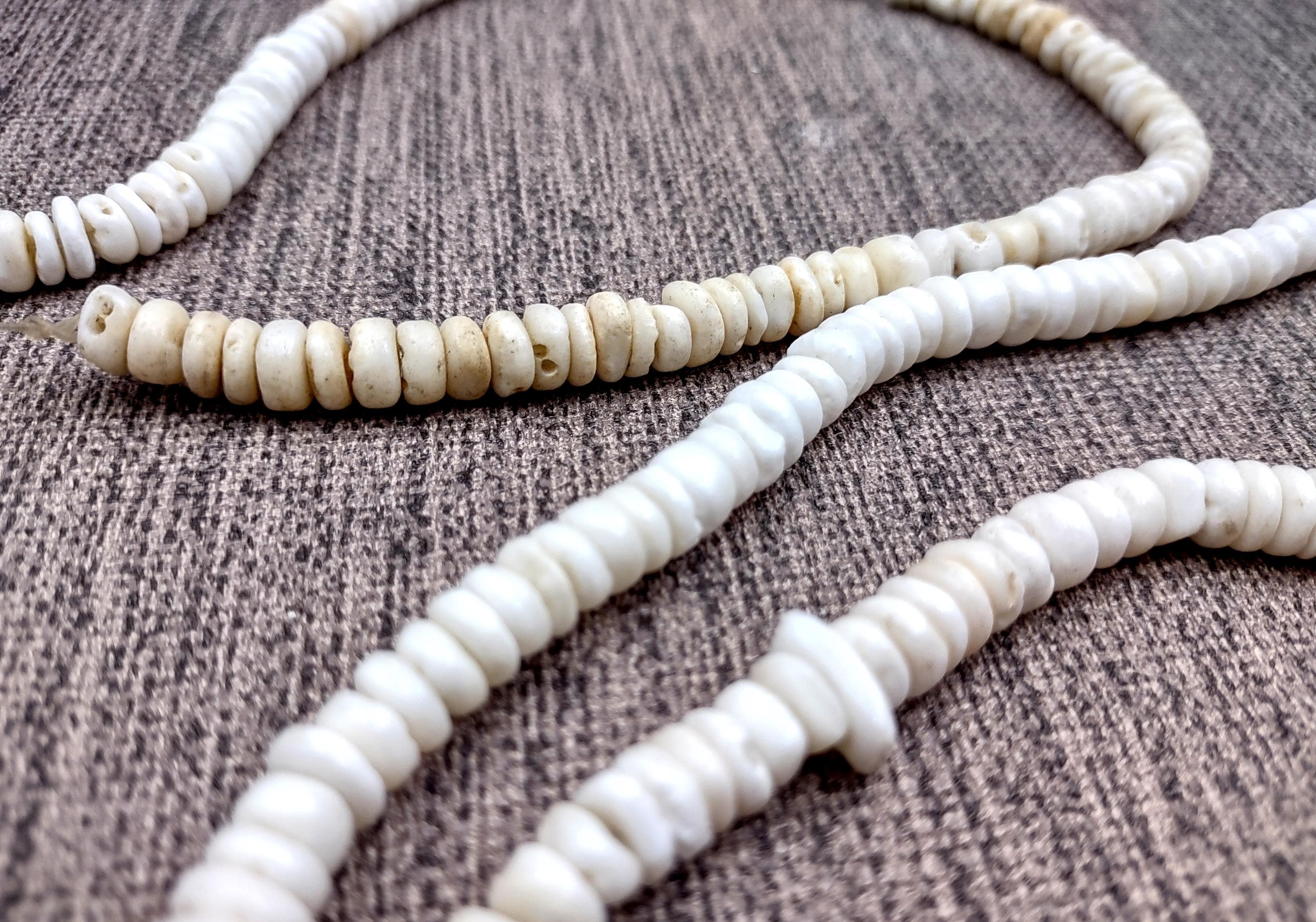 White Puka Style Seashells Drilled Strand (1 Strand Approx. 16 Inches X ...