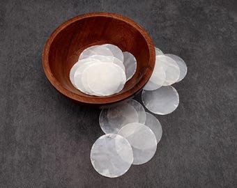 Capiz Round Cut Shells Placuna Placenta (10 approx. 1.5+ inches) Unique shells for coastal crafting décor & collections!