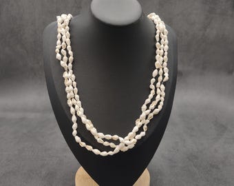 White Nassa Shell Necklace Leis (3 leis approx. 0.20+ inch x 34 inch CIRCUMFERENCE) Beautiful seashell necklace for beach outfits or a gift!