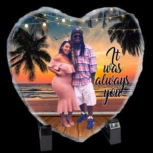 Custom Heart Shaped Keepsake Rock slate