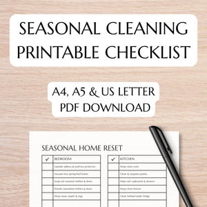 Seasonal Cleaning Checklist | US Letter & A4 | Printable PDF Download