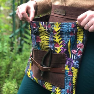 Mystical Forest ~ Forage apron, garden apron, harvest apron, forage bag, mushroom apron, beach apron