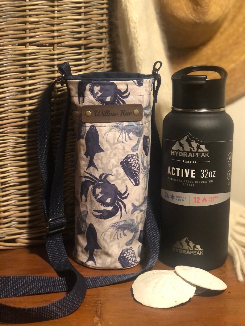 Crabs and Shells Water Bottle Holder Water Bottle Carrier Etsy