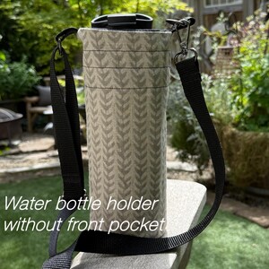 Valentino ~ Block Print Linen ~ Fabric Water Bottle Holder ~ Water Bottle Sling Bag image 2