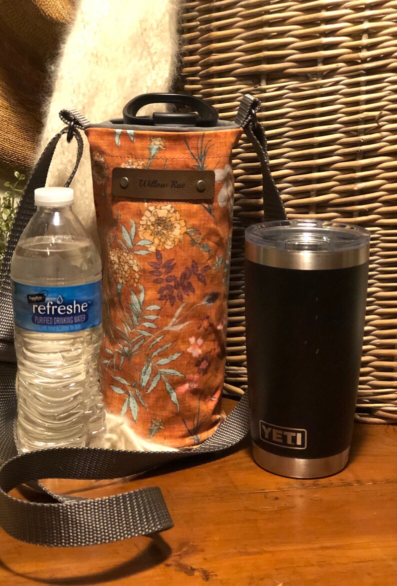 Water Bottle Holder Marigold Love Fabric Water Bottle Etsy